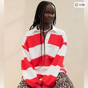 Aerie Take it Easy Popover Rugby shirt EUC